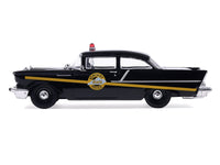 1957 Chevrolet One-Fifty Police Car "Kentucky State Police" Black with Yellow Stripes 1/64 Diecast Model Car by IXO Models image 2