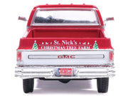 1976 GMC Sierra Grande K2500 Wideside Pickup Truck "St. Nick's Christmas Tree Farm" Red with White Sides "Christmas Limited Edition" 1/64 Diecast Model Car by IXO Models image 4