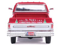 1976 GMC Sierra Grande K2500 Wideside Pickup Truck "St. Nick's Christmas Tree Farm" Red with White Sides "Christmas Limited Edition" 1/64 Diecast Model Car by IXO Models image 4
