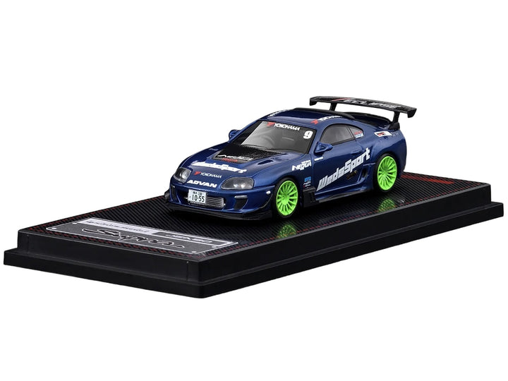 Toyota Supra (JZA80) RZ RHD (Right Hand Drive) #9 "WedsSport" Blue Metallic with Graphics 1/64 Diecast Model Car by Ignition Model image 2
