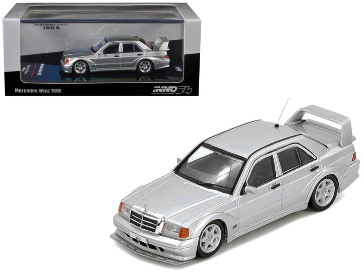 Mercedes-Benz 190E 2.5-16 Evolution II Silver Metallic 1/64 Diecast Model Car by Inno Models