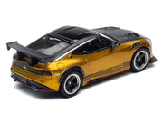 Nissan Fairlady Z Top Secret (RZ34) RHD (Right Hand Drive) Gold Metallic with Carbon Hood and Black Top 1/64 Diecast Model Car by Inno Models image 4
