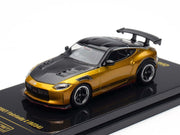 Nissan Fairlady Z Top Secret (RZ34) RHD (Right Hand Drive) Gold Metallic with Carbon Hood and Black Top 1/64 Diecast Model Car by Inno Models image 5