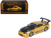 Toyota Supra (A80) "Top Secret" GT300 RHD (Right Hand Drive) Gold Metallic with Carbon Hood 1/64 Diecast Model Car by Inno Models image 4