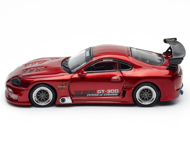Toyota Supra (A80) "Top Secret" GT300 RHD (Right Hand Drive) Red Metallic 1/64 Diecast Model Car by Inno Models image 2
