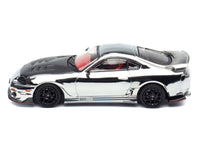 Toyota Supra (A80) "Top Secret" GT300 RHD (Right Hand Drive) Chrome with Carbon Hood and Red Interior "Tokyo Auto Salon 2026 Event Exclusive" 1/64 Diecast Model Car by Inno Models image 3