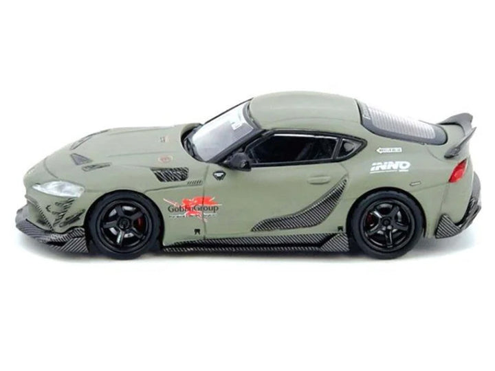 Toyota Supra (A90) "DarwinPro" Matt Green with Carbon Accents 1/64 Diecast Model Car by Inno Models image 2
