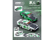 Inno Models Toyota Sprinter Trueno AE86 right-hand drive number 15 Keiichi Tsuchiya white green 1:64 IN64-AE86-KT, view 4