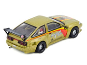 Toyota Levin (AE86) RHD (Right Hand Drive) #86 "Pandem Rocket Bunny" Gold Metallic with Stripes 1/64 Diecast Model Car by Inno Models image 3
