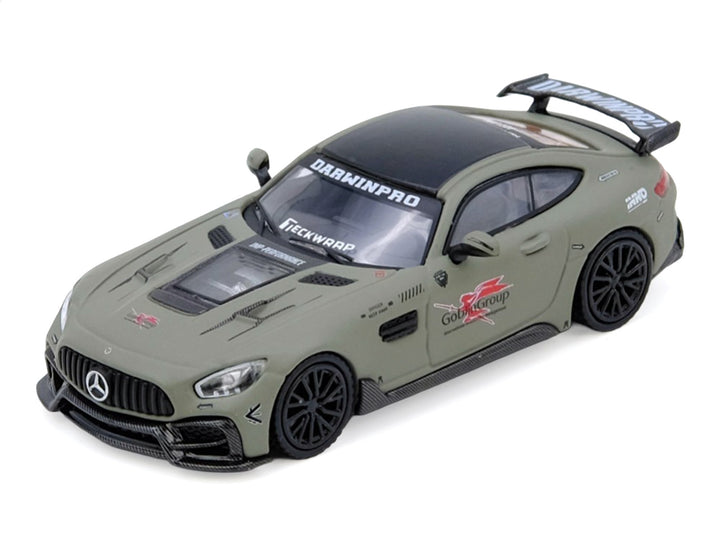 DarwinPRO iMP-Performance AMG GT "Goblin Group" Matt Green with Black Top 1/64 Diecast Model Car by Inno Models image 2