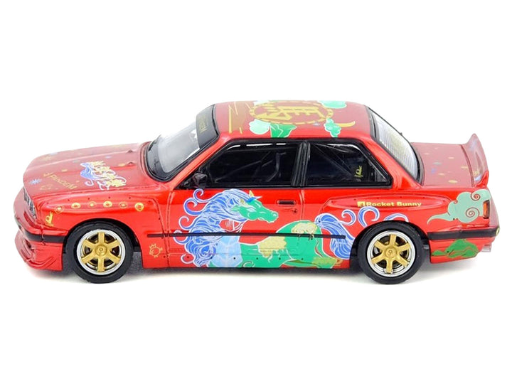 Pandem Rocket Bunny E30 "Year of the Horse - Chinese New Year 2026 Special Edition" Red Metallic with Graphics Limited Edition to 8888 pieces Worldwide 1/64 Diecast Model Car by Inno Models image 2