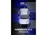 Pandem E30 M3 Silver Metallic and Dark Blue 1/64 Diecast Model Car by Inno Models image 4