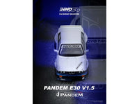 Pandem E30 M3 Silver Metallic and Dark Blue 1/64 Diecast Model Car by Inno Models image 4