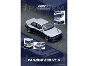 Pandem E30 M3 Silver Metallic and Dark Blue 1/64 Diecast Model Car by Inno Models image 5