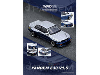 Pandem E30 M3 Silver Metallic and Dark Blue 1/64 Diecast Model Car by Inno Models image 5
