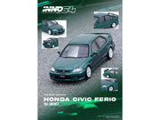 Honda Civic Ferio Si (EK) RHD (Right Hand Drive) Green Metallic 1/64 Diecast Model Car by Inno Models image 4