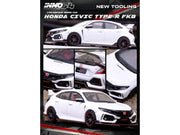 Honda Civic Type R (FK8) RHD (Right Hand Drive) White 1/64 Diecast Model Car by Inno Models image 4