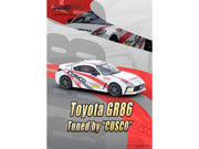 Toyota GR86 Tuned by "CUSCO" RHD (Right Hand Drive) White with Red and Gray Stripes 1/64 Diecast Model Car by Inno Models image 4