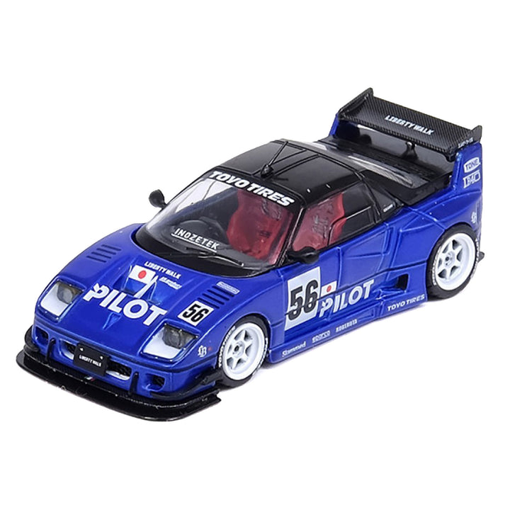 Mazda AZ-1 Liberty Walk LB40 RHD (Right Hand Drive) #56 "Pilot" Blue with Black Top 1/64 Diecast Model Car by Inno Models image 2