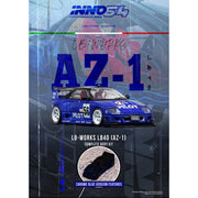 Mazda AZ-1 Liberty Walk LB40 RHD (Right Hand Drive) #56 "Pilot" Blue with Black Top 1/64 Diecast Model Car by Inno Models image 4