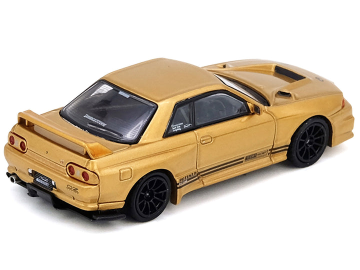 Nissan Skyline "Top Secret" BNR32 GT-R (650R) RHD (Right Hand Drive) Gold Metallic 1/64 Diecast Model Car by Inno Models image 2