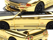 Nissan Skyline GT-R (R32) "Top Secret" RHD (Right Hand Drive) Chrome Gold with Carbon Hood "The Model Car Show Malaysia 2025 Event Edition" 1/64 Diecast Model Car by Inno Models image 2