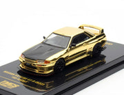 Nissan Skyline GT-R (R32) "Top Secret" RHD (Right Hand Drive) Chrome Gold with Carbon Hood "The Model Car Show Malaysia 2025 Event Edition" 1/64 Diecast Model Car by Inno Models image 5