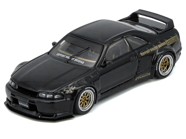 Nissan Skyline GT-R (BCNR33) RHD (Right Hand Drive) "Pandem - Rocket Bunny" Black 1/64 Diecast Model Car by Inno Models image 2