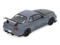 Nissan Skyline GT-R (R34) "Top Secret" RHD (Right Hand Drive) Stealth Gray with Carbon Hood "GTSHOW 2025 Event Edition" 1/64 Diecast Model Car by Inno Models image 3