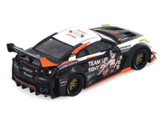 Nissan GT-R (R35) Widebody RHD (Right Hand Drive) Black and White with Graphics "AORUS X INNO64 Limited Edition" 1/64 Diecast Model Car by Inno Models image 2