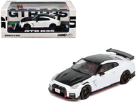 Nissan GT-R (R35) Nismo RHD (Right Hand Drive) White with Carbon Hood and Top 1/64 Diecast Model Car by Inno Models image 4
