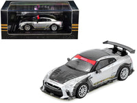 Nissan GT-R (R35) Top Secret RHD (Right Hand Drive) Silver Metallic with Carbon Hood and Top "Tokyo Auto Salon Hong Kong 2025 Event Edition" 1/64 Diecast Model Car by Inno Models