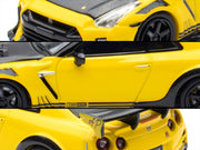 Nissan GT-R (R35) RHD (Right Hand Drive) Yellow with Carbon Hood and Black Top "The Model Car Show Singapore 2025 Event Edition" 1/64 Diecast Model Car by Inno Models image 2
