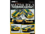 Mazda RX-3 Savanna RHD (Right Hand Drive) #1 "Katayama Racing Livery" Green and Yellow Striped 1/64 Diecast Model Car by Inno Models image 2