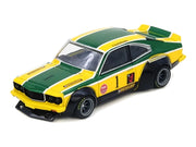 Mazda RX-3 Savanna RHD (Right Hand Drive) #1 "Katayama Racing Livery" Green and Yellow Striped 1/64 Diecast Model Car by Inno Models image 3