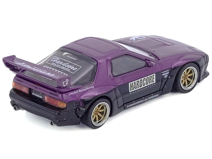 Mazda RX7 (FC3S) "Pandem Rocket Bunny" Kit Purple Metallic and Black 1/64 Diecast Model Car by Inno Models image 2