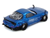 Inno Models Mazda RX-7 FD3S right-hand drive Pandem Rocket Bunny blue chrome Tokyo Auto Salon 2026 1:64 IN64-RX7FDP-TAS26, view 3