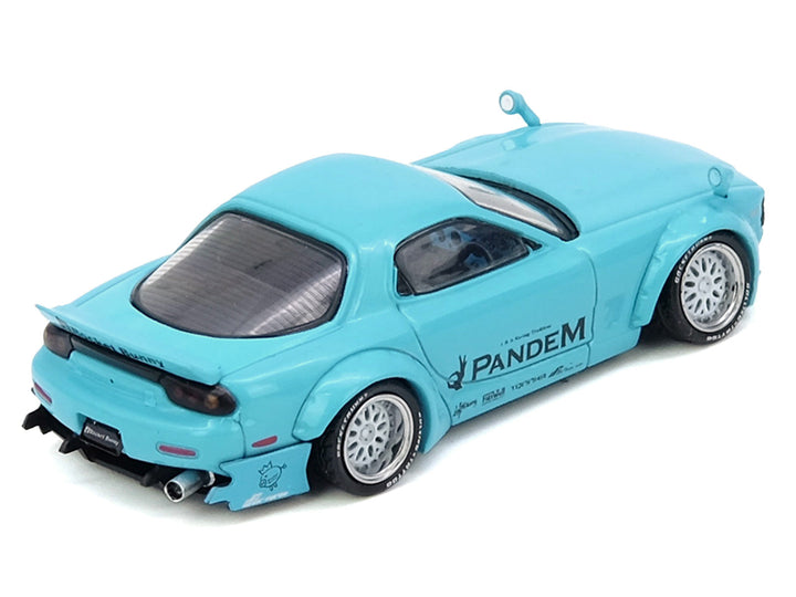 Mazda RX-7 (FD3S) RHD (Right Hand Drive) "Pandem Rocket Bunny" Light Blue 1/64 Diecast Model Car by Inno Models image 2