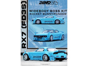 Mazda RX-7 (FD3S) RHD (Right Hand Drive) "Pandem Rocket Bunny" Light Blue 1/64 Diecast Model Car by Inno Models image 4