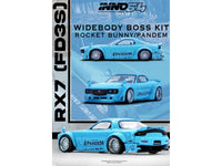 Mazda RX-7 (FD3S) RHD (Right Hand Drive) "Pandem Rocket Bunny" Light Blue 1/64 Diecast Model Car by Inno Models image 4