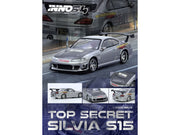 Nissan "Top Secret" Silvia (S15) RHD (Right Hand Drive) Silver Metallic with Carbon Hood 1/64 Diecast Model Car by Inno Models image 4