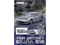 Nissan "Top Secret" Silvia (S15) RHD (Right Hand Drive) Silver Metallic with Carbon Hood 1/64 Diecast Model Car by Inno Models image 4