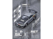 Nissan "Top Secret" Silvia (S15) RHD (Right Hand Drive) Silver Metallic with Carbon Hood 1/64 Diecast Model Car by Inno Models image 5