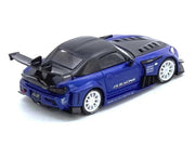 Honda S2000 RHD (Right Hand Drive) "J's Racing" Blue Metallic with Carbon Hood and Top 1/64 Diecast Model Car by Inno Models image 3