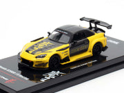Honda S2000 RHD (Right Hand Drive) "J's Racing" Yellow with Carbon Hood and Top with Graphics "Tokyo Auto Salon Kuala Lumpur 2025 Event Edition" 1/64 Diecast Model Car by Inno Models image 5