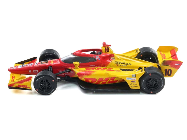 Dallara IndyCar #10 Alex Palou "DHL" Chip Ganassi Racing (Road Course Configuration) Champion "NTT IndyCar Series" (2025) with Trading Card 1/64 Diecast Model Car by IXO Models image 2