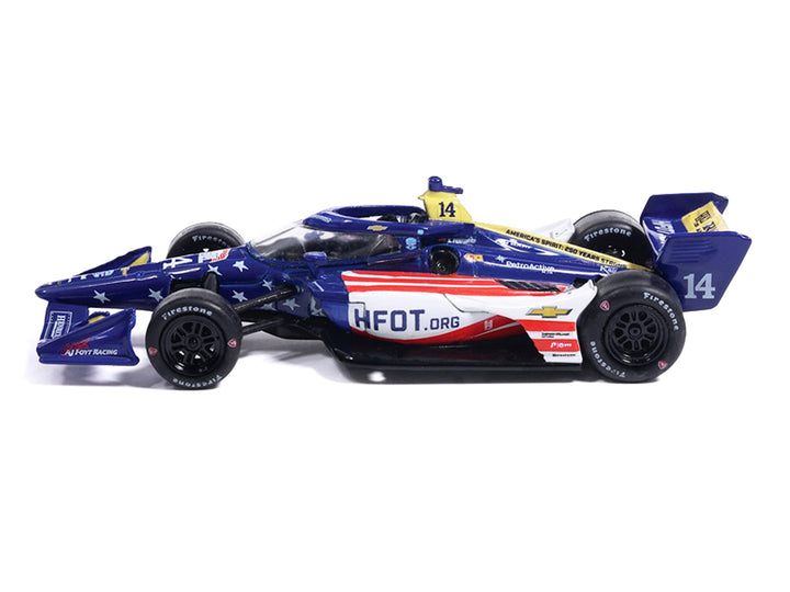 Dallara IndyCar #14 Santino Ferrucci "HFOT.Org" AJ Foyt Racing (Road Course Configuration) "NTT IndyCar Series" (2026) 1/64 Diecast Model Car by IXO Models image 2