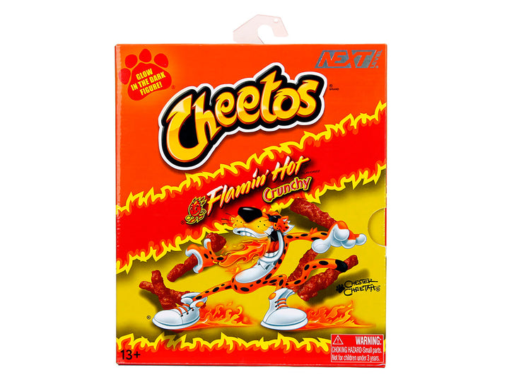 Chester Cheetah 5.5" Glow-in-the-Dark Figure with Accessories and Alternate Head and Hands "Flamin' Hot Cheetos Crunchy" Model by Jada image 2