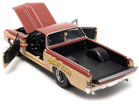 1967 Chevrolet El Camino Brown and Beige with Graphics and Tasmanian Devil (Taz) Diecast Figure "Looney Tunes" "Hollywood Rides" Series 1/24 Diecast Model Car by Jada image 3