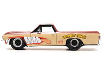 1967 Chevrolet El Camino Brown and Beige with Graphics and Tasmanian Devil (Taz) Diecast Figure "Looney Tunes" "Hollywood Rides" Series 1/24 Diecast Model Car by Jada image 5